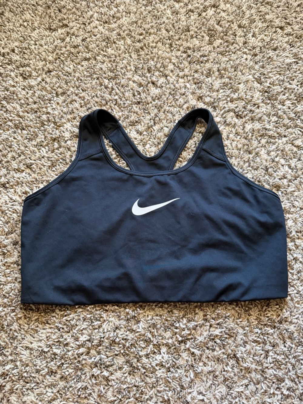 Nike Black Sports Bra with White Swoosh
